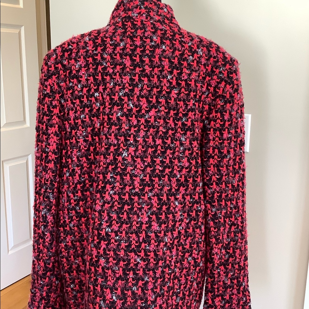 St John Jacket. Red Tweed Knit Wool Blend. Size 12. NWOT. - Picture 3 of 6